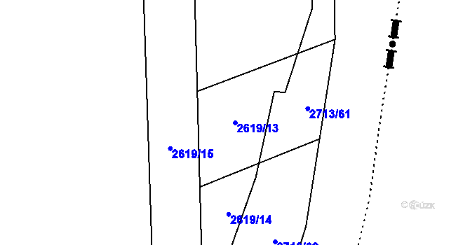 Parcela st. 2619/13 v KÚ Louky nad Olší, Katastrální mapa