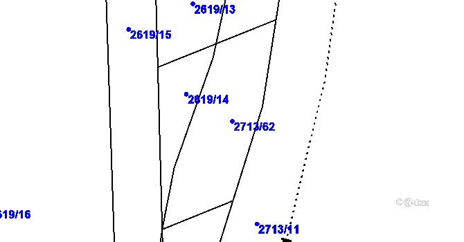 Parcela st. 2713/62 v KÚ Louky nad Olší, Katastrální mapa