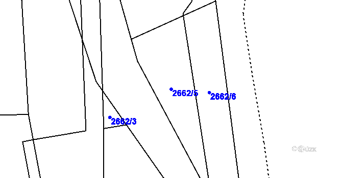 Parcela st. 2662/5 v KÚ Louky nad Olší, Katastrální mapa