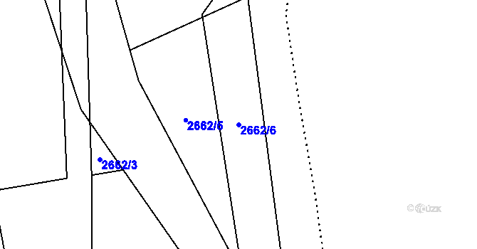 Parcela st. 2662/6 v KÚ Louky nad Olší, Katastrální mapa
