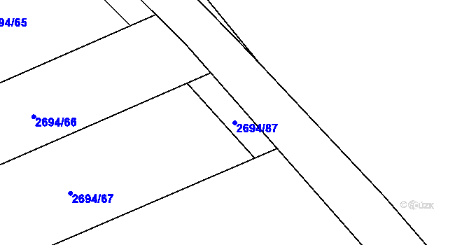 Parcela st. 2694/87 v KÚ Louky nad Olší, Katastrální mapa