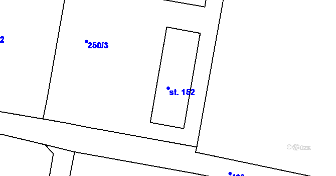 Parcela st. 152 v KÚ Lounky, Katastrální mapa