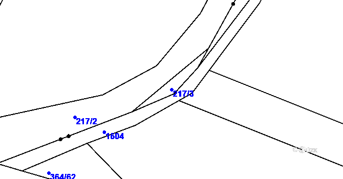Parcela st. 217/3 v KÚ Lounky, Katastrální mapa
