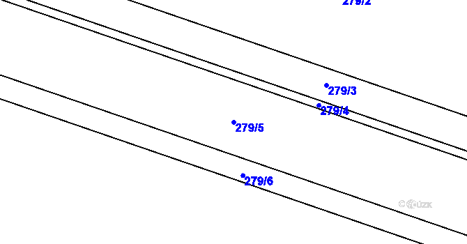 Parcela st. 279/5 v KÚ Lounky, Katastrální mapa