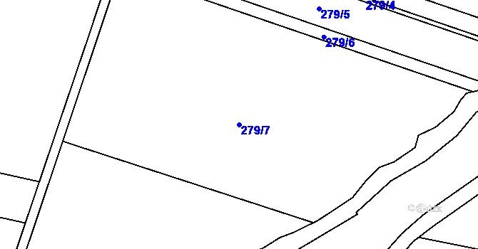 Parcela st. 279/7 v KÚ Lounky, Katastrální mapa