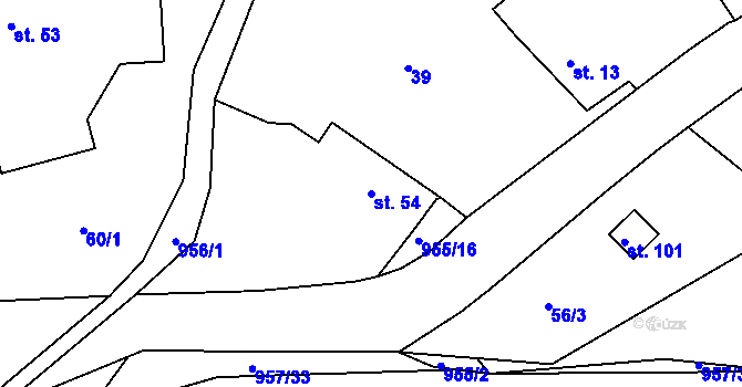 Parcela st. 54 v KÚ Louňová, Katastrální mapa