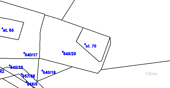 Parcela st. 70 v KÚ Louňová, Katastrální mapa