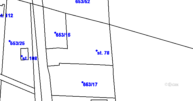 Parcela st. 78 v KÚ Louňová, Katastrální mapa