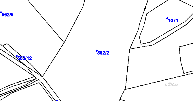 Parcela st. 562/2 v KÚ Louňová, Katastrální mapa