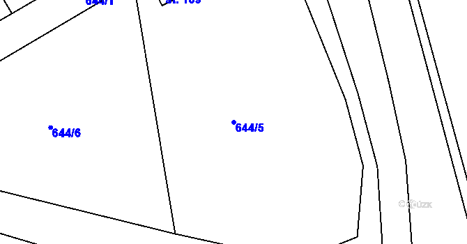 Parcela st. 644/5 v KÚ Louňová, Katastrální mapa
