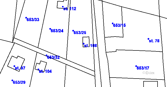 Parcela st. 108 v KÚ Louňová, Katastrální mapa