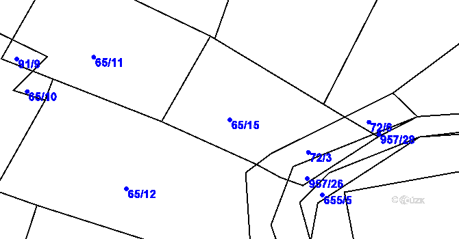 Parcela st. 65/15 v KÚ Louňová, Katastrální mapa