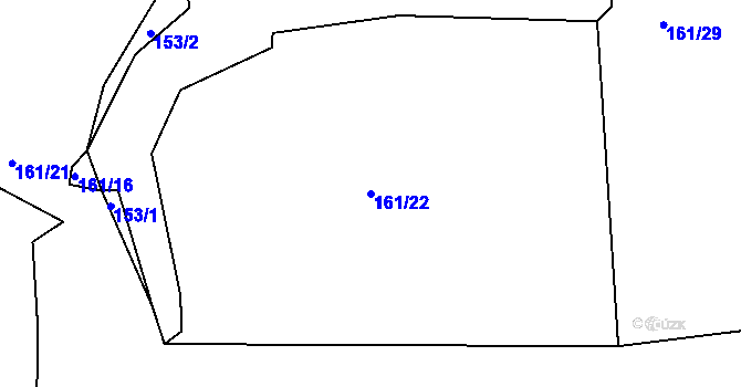 Parcela st. 161/22 v KÚ Louňová, Katastrální mapa