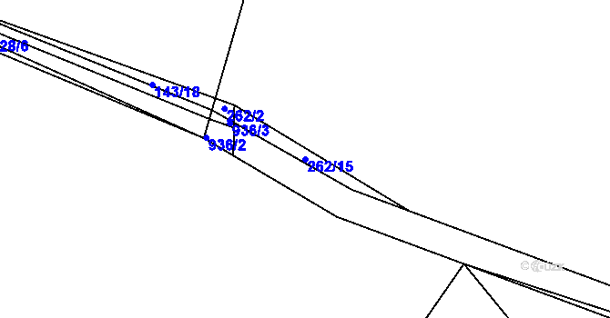 Parcela st. 262/15 v KÚ Louňová, Katastrální mapa