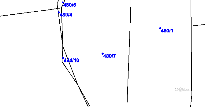 Parcela st. 480/7 v KÚ Louňová, Katastrální mapa