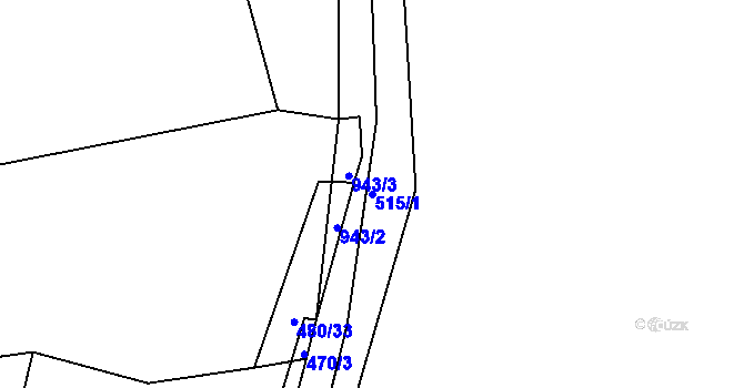 Parcela st. 515/1 v KÚ Louňová, Katastrální mapa