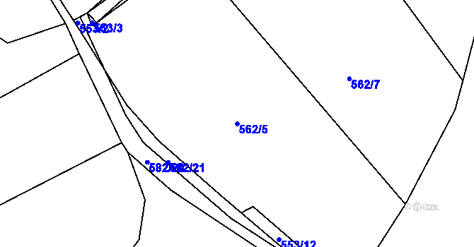 Parcela st. 562/5 v KÚ Louňová, Katastrální mapa