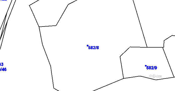 Parcela st. 582/8 v KÚ Louňová, Katastrální mapa