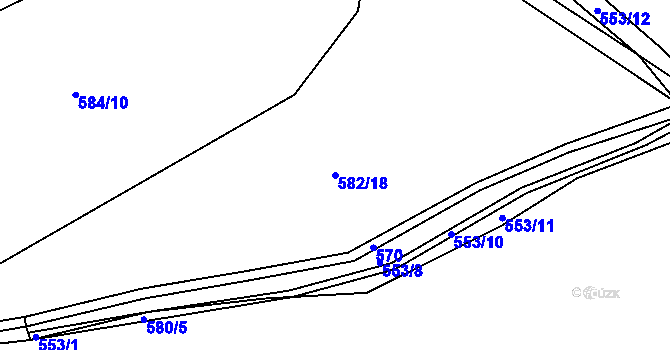 Parcela st. 582/18 v KÚ Louňová, Katastrální mapa