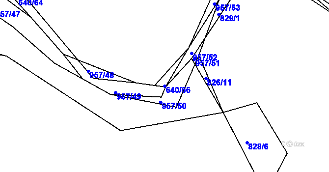Parcela st. 640/66 v KÚ Louňová, Katastrální mapa