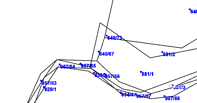 Parcela st. 640/67 v KÚ Louňová, Katastrální mapa