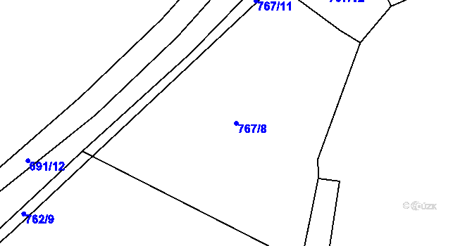Parcela st. 767/8 v KÚ Louňová, Katastrální mapa