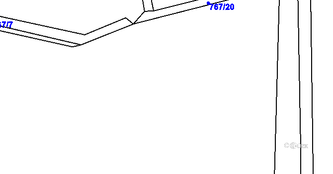 Parcela st. 767/19 v KÚ Louňová, Katastrální mapa
