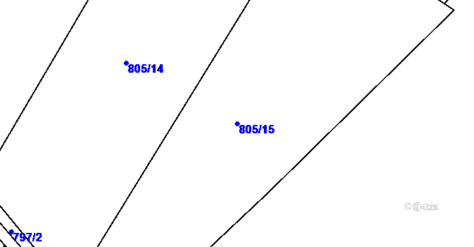Parcela st. 805/15 v KÚ Louňová, Katastrální mapa