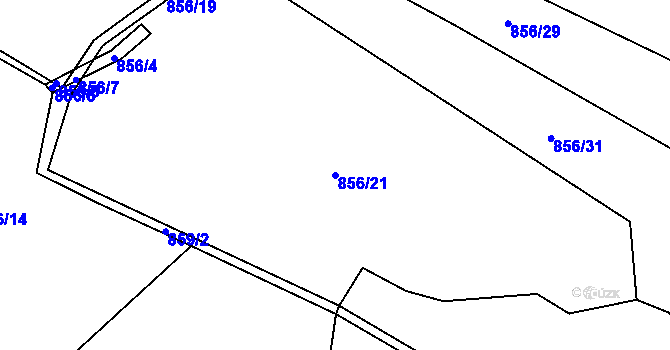 Parcela st. 856/21 v KÚ Louňová, Katastrální mapa