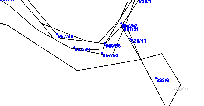 Parcela st. 957/50 v KÚ Louňová, Katastrální mapa