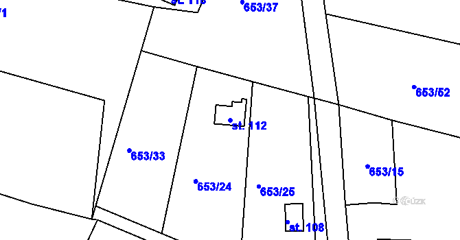 Parcela st. 112 v KÚ Louňová, Katastrální mapa