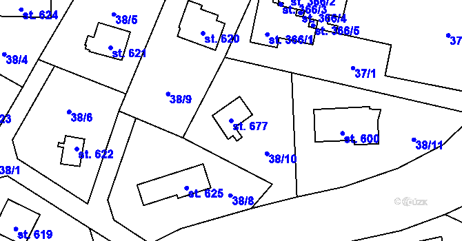 Parcela st. 677 v KÚ Louňovice, Katastrální mapa