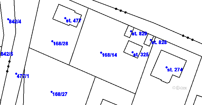 Parcela st. 168/14 v KÚ Louňovice, Katastrální mapa