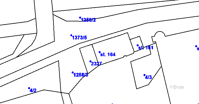 Parcela st. 164 v KÚ Louňovice pod Blaníkem, Katastrální mapa