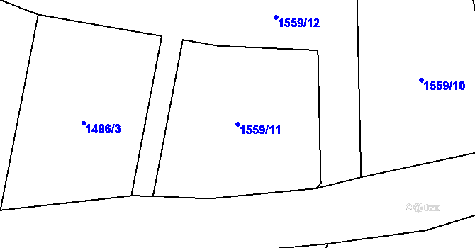 Parcela st. 1559/11 v KÚ Louňovice pod Blaníkem, Katastrální mapa