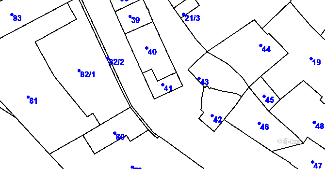 Parcela st. 41 v KÚ Louny, Katastrální mapa
