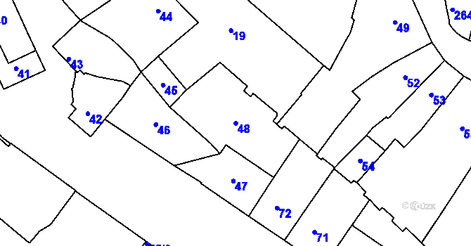 Parcela st. 48 v KÚ Louny, Katastrální mapa