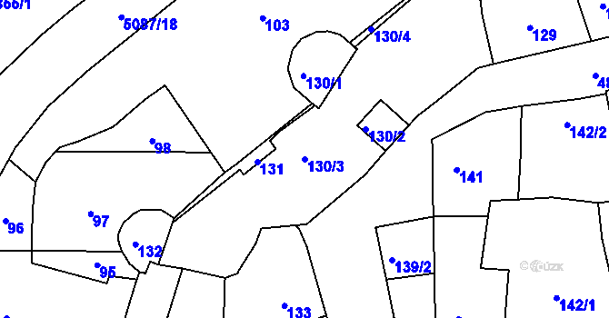 Parcela st. 130/3 v KÚ Louny, Katastrální mapa
