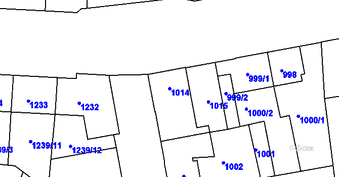 Parcela st. 1014 v KÚ Louny, Katastrální mapa