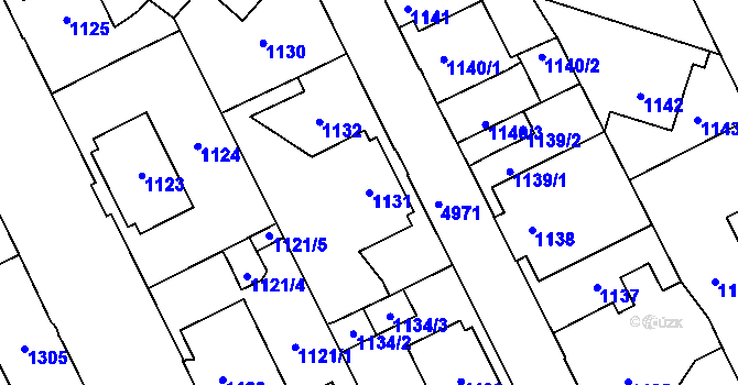 Parcela st. 1131 v KÚ Louny, Katastrální mapa