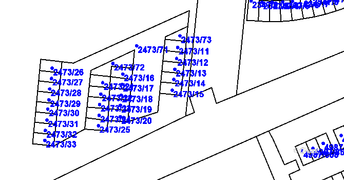Parcela st. 2473/15 v KÚ Louny, Katastrální mapa