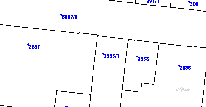 Parcela st. 2536/1 v KÚ Louny, Katastrální mapa