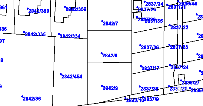 Parcela st. 2842/8 v KÚ Louny, Katastrální mapa