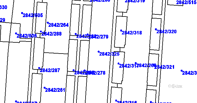 Parcela st. 2842/325 v KÚ Louny, Katastrální mapa