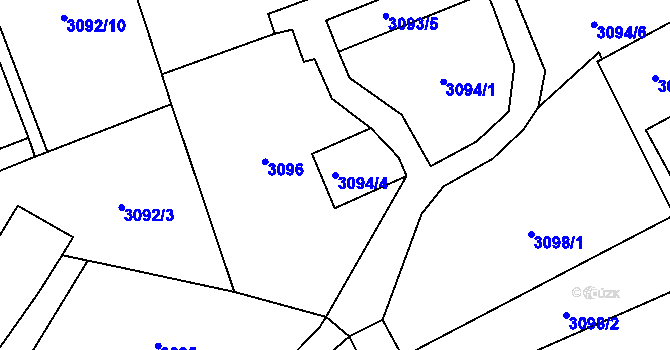 Parcela st. 3094/4 v KÚ Louny, Katastrální mapa