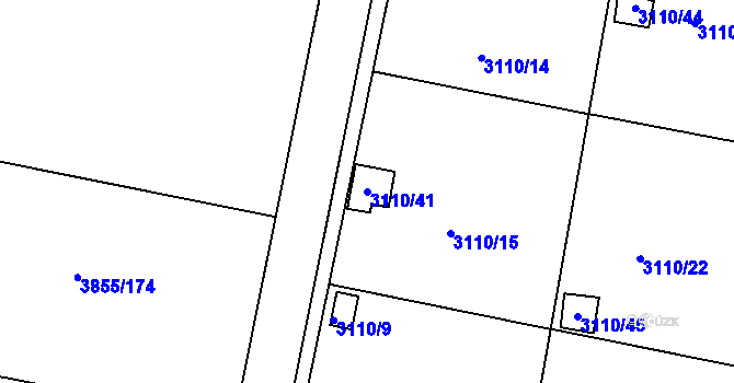 Parcela st. 3110/41 v KÚ Louny, Katastrální mapa