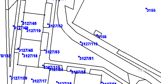 Parcela st. 3127/113 v KÚ Louny, Katastrální mapa