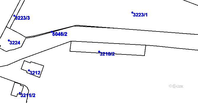 Parcela st. 3210/2 v KÚ Louny, Katastrální mapa