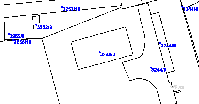 Parcela st. 3244/3 v KÚ Louny, Katastrální mapa