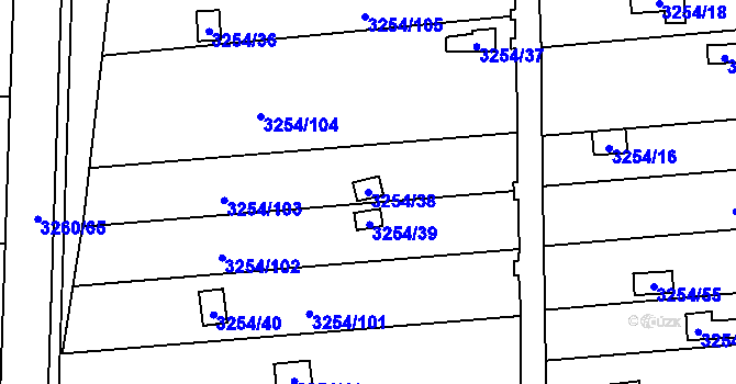 Parcela st. 3254/38 v KÚ Louny, Katastrální mapa